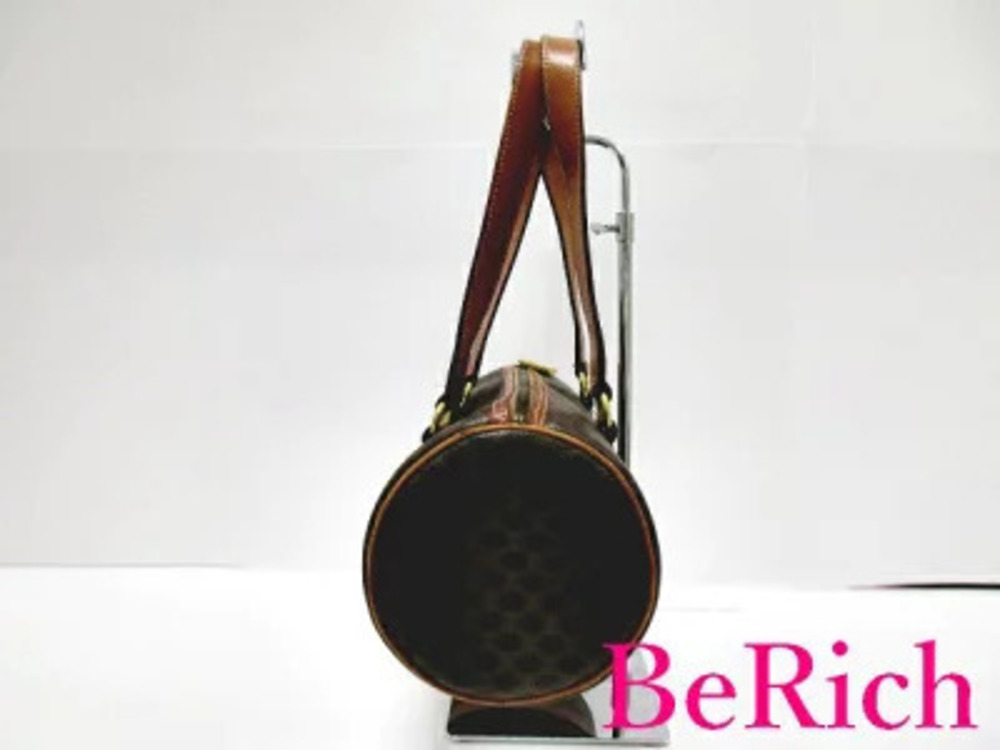 Celine Bag Macadam Round Leather Shoulder Handbag Blazon Cylindrical Brown